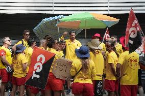 Indefinite Strike of Lifeguards Continues in Barcelona - Spain