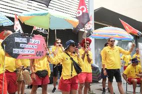 Indefinite Strike of Lifeguards Continues in Barcelona - Spain