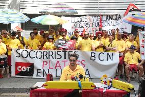 Indefinite Strike of Lifeguards Continues in Barcelona - Spain