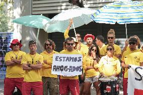 Indefinite Strike of Lifeguards Continues in Barcelona - Spain