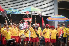 Indefinite Strike of Lifeguards Continues in Barcelona - Spain