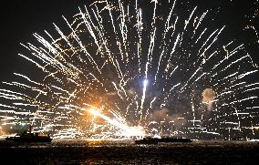 Yokohama fireworks barge fire