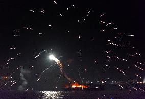 Yokohama fireworks barge fire