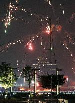 Yokohama fireworks barge fire