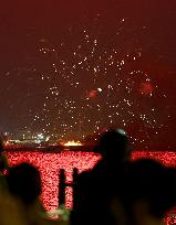 Yokohama fireworks barge fire
