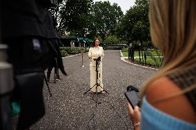 DC: U.S. Secretary of Agriculture Rollins Speaks to Reporters at White House