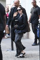 Lily Collins Leaving Emily In Paris Set - Paris