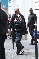Lily Collins Leaving Emily In Paris Set - Paris