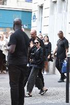 Lily Collins Leaving Emily In Paris Set - Paris