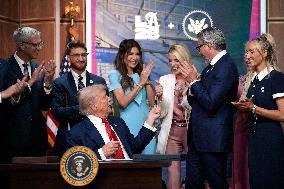 Donald Trump signs the Olympic Executive Order - Washington