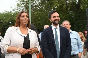 Mamdani at “National Night Out” in Brooklyn, NY