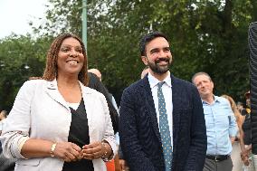 Mamdani at “National Night Out” in Brooklyn, NY