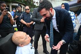 Mamdani at “National Night Out” in Brooklyn, NY