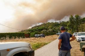 Tarifa Camping Site Evacuated Due to Fire from Burning Caravan - Spain