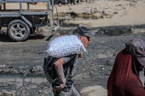 Gazans Flock to Aid Distribution Point - Gaza