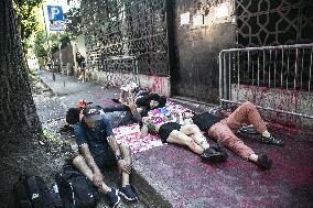Protest for 'Free Palestine' at Egyptian Consulate - Milan