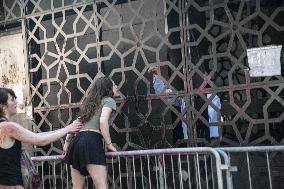 Protest for 'Free Palestine' at Egyptian Consulate - Milan