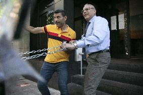 Protest for 'Free Palestine' at Egyptian Consulate - Milan