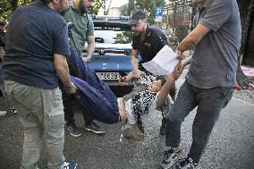 Protest for 'Free Palestine' at Egyptian Consulate - Milan