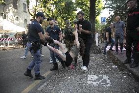 Protest for 'Free Palestine' at Egyptian Consulate - Milan