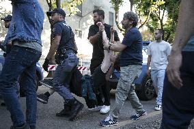 Protest for 'Free Palestine' at Egyptian Consulate - Milan