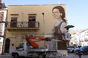 Honoring Claudia Cardinale - Mural Tribute to Il Giorno della Civetta