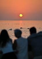 Sunset Over Caspian Sea in Aktau - Kazakhstan