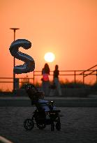 Sunset Over Caspian Sea in Aktau - Kazakhstan
