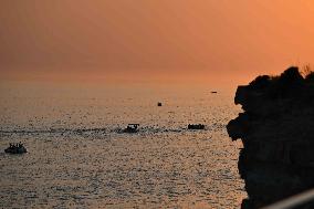 Sunset Over Caspian Sea in Aktau - Kazakhstan