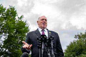 Border Czar Homan Speaks with Press at the White House
