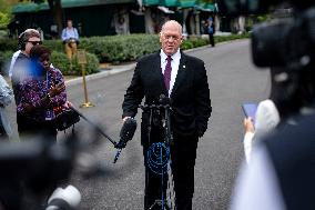 Border Czar Homan Speaks with Press at the White House