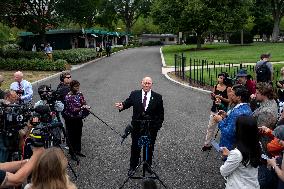 Border Czar Homan Speaks with Press at the White House