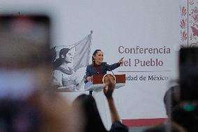 Mexican President Claudia Sheinbaum Holds Briefing Conference - Mexico