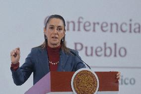 Mexican President Claudia Sheinbaum Holds Briefing Conference - Mexico
