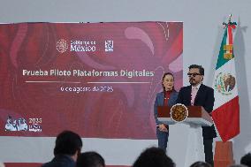 Mexican President Claudia Sheinbaum Holds Briefing Conference - Mexico