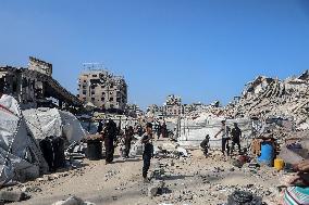 Damage After an Israeli Airstrike - Gaza