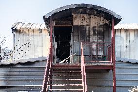 Aftermath of the huge fire in the Corbières Aude - France