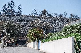Aftermath of the huge fire in the Corbières Aude - France