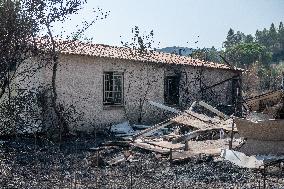 Aftermath of the huge fire in the Corbières Aude - France