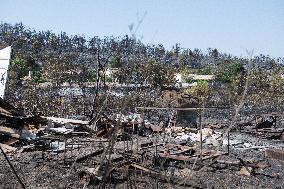 Aftermath of the huge fire in the Corbières Aude - France