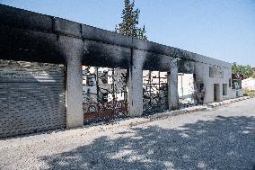 Aftermath of the huge fire in the Corbières Aude - France