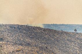 Aftermath of the huge fire in the Corbières Aude - France