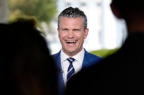 Pete Hegseth during TV interview - Washington