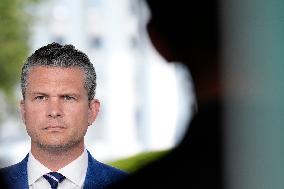 Pete Hegseth during TV interview - Washington
