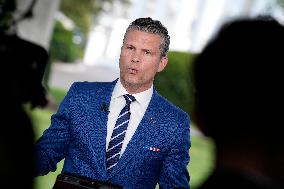Pete Hegseth during TV interview - Washington