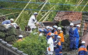 Aftermath of torrential rain in Kagoshima Pref.