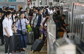 Summer holiday congestion in Japan