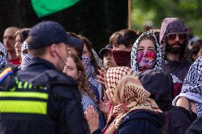 Police Clash With Pro Palestine Protesters - Netherlands