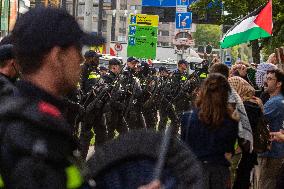 Police Clash With Pro Palestine Protesters - Netherlands