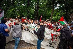 Police Clash With Pro Palestine Protesters - Netherlands